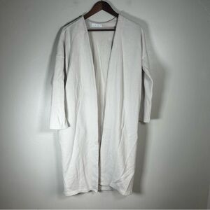 Oak and Fort White Open Front Long Cardigan